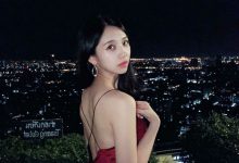台湾正妹叫何蓁 低胸装美女夜景照迷人-德州扑克迷