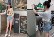 自助洗衣店遇见美腿正妹！吃货美少女「陈0」笑容超优质，纤细曲线吃都吃不胖！-德州扑克迷
