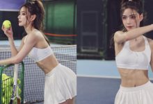 [网络美女]「网球小甜心」挥拍狂显「性感腹肌」，顶级颜值让敌方缴械恋爱！-德州扑克迷