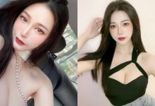 正妹「小麻煩」黑色低胸裝「蹦深溝」，白嫩美肌讓人口水狂流！-德州扑克迷