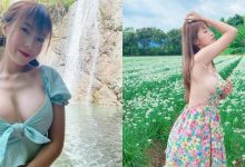花海裡驚見「巨乳洋裝妹」Vina！「白嫩側乳」露出半邊，空氣裡都是奶香！-德州扑克迷