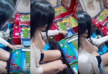 夜市遊戲攤驚見口罩妹「爆乳打彈珠」　胸前自備兩顆渾圓大珠子應戰-德州扑克迷