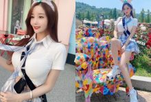 知名愛寶樂園出現「巨乳學生妹」！制服上衣快被撐爆，迷你百摺裙下美腿好修長！-德州扑克迷