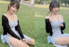 臺南「美胸正妹」奇美博物館草皮踏青，超高衩短裙秀出「雪白大腿根」！-德州扑克迷