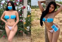 防疫觀念正確？「巨乳妹子」口罩比基尼穿上身　大人Size才罩得住-德州扑克迷