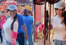 大甲媽祖繞境隊伍驚見重量級G奶妹「郭鬼鬼」挺著滿滿誠意進香-德州扑克迷