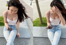 路邊捕捉「爆乳正妹」Vera滑手機！風吹過來都有清香，白色小背心誰能不愛～-德州扑克迷
