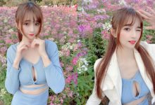 花海驚見清甜正妹「心玥Artemis」，「深溝細腰」擺拍比花嬌！-德州扑克迷