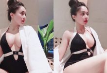 大奶妹子乳量太滿深V泳衣快要「Hold不住」！完美水滴形狀全都出來見客！-德州扑克迷