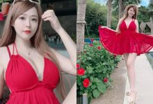 超辣紅洋裝！「白皙巨乳正妹」度假酒店披戰袍，「豐滿弧度」讓人快要窒息啦！-德州扑克迷