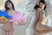 清純正妹骨子裡超色！玩水用「氣球遮點」，比基尼小褲褲還拉到見底！-德州扑克迷