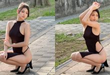 翹臀甜心「露露咪」河堤旁辣穿旗袍，側面全空露「嫩臀美腿」！-德州扑克迷