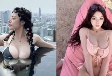 超猛泳裝秀！巨乳甜心「棠棠」一下水就出現兩個G級浮球！-德州扑克迷