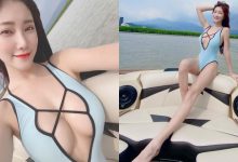 「爆乳泳裝正妹」關渡滑水超搶眼！中路挖空秀「雪白豪乳」辣翻～-德州扑克迷
