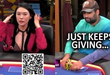 【EV扑克】ALL IN 姐五分钟斩获10W刀!“大对子”岂是你Airball能轻松偷的?-德州扑克迷