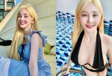 金髮正妹「中路大開超惹火」，「渾圓雙峰」好凸出呀！-德州扑克迷