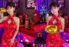 AI級美女《小花姐接》穿火辣旗袍送金元寶　祝粉絲龍年財源廣進-德州扑克迷