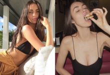 骨感妹露乳溝豪邁吃！大口塞漢堡包…「以形補形」營養都補到肉包去啦-德州扑克迷