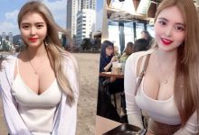 甜美妹子「用餐時乳量炸出」，兩顆飽滿車頭燈閃暈客人！-德州扑克迷