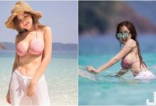 度假天堂！「白嫩巨乳妹」粉紅比基尼出沒！陽光沙灘配美女果然好辣～-德州扑克迷
