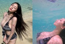 21歲白皙「巨乳萌妹」火辣比基尼下海玩耍，兩顆「豐滿肉彈」泡水裡快要掉出來！-德州扑克迷