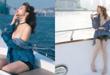 維多利亞港大膽露胸球！辛尤里解開鈕扣挺「G杯豪乳」曬日光浴-德州扑克迷