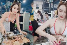 小琉球燒烤攤「爆乳板娘」桌邊服務！比基尼彎腰幫烤還親手餵蝦！-德州扑克迷