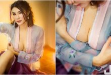 漢服這樣穿也好辣！「異國奶妹」身披薄紗儒裙壓出深溝，「兩團雪白」忽隱忽現！-德州扑克迷