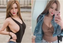 超兇妹子「泳衣穿上街」！白嫩巨大「飽滿美乳」半顆外露，平常自拍也沒客氣！-德州扑克迷