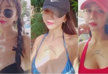 妹子繃帶泳裝擠爆「渾圓巨乳」，中路大開曬日光浴，養眼畫面讓泳客受不了！-德州扑克迷