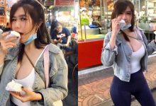 「爆乳正妹」夜市大口吃包子，胸前「超渾圓大肉包」才是真正美味，走過路過不想錯過！-德州扑克迷