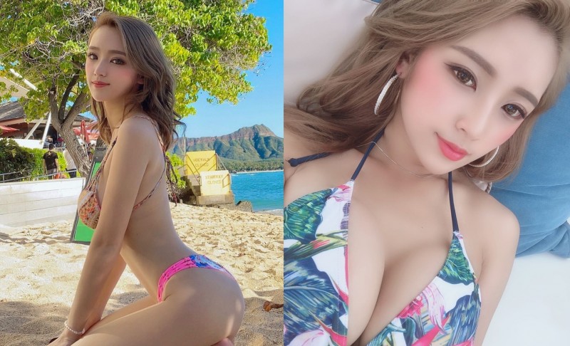 剛滿20歲！小麥肌巨乳妹「yurika」沙灘大解放　比基尼包不住「渾圓核彈乳」溜出來見客啦