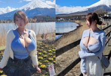 側背包揹帶消失術!「童顏巨乳正妹」富士山打卡,畫面裡卻驚見三座大山!-德州扑克迷