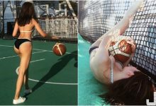 太猛！性感正妹烈陽下「比基尼打籃球」！太累躺地「渾圓美乳」倒出邪惡陰影！-德州扑克迷