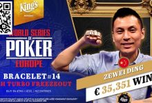 【EV扑克】中国选手丁泽伟KK逆转反杀AA后，一路收人头获WSOP欧洲赛金手链-德州扑克迷