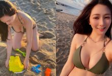 野生「比基尼正妹」墾丁海邊玩沙,低頭「渾圓雪乳」爆出,路人看了都想立刻加入!-德州扑克迷