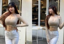 後山咖啡店門站兇猛正妹「羊ㄦ 」，「撐爆毛衣」又顯超瘦腰間！-德州扑克迷