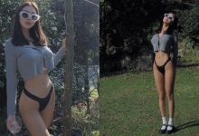 超有質感的「美乳長腿正妹」！花園裡只穿底褲秀「蠻腰翹臀」曲線有夠火辣！-德州扑克迷