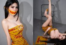 快收包裹！美女快遞「莫莫」膠帶纏美體，「暴猛雙峰」等收件人開箱！-德州扑克迷