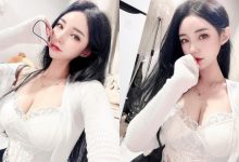 嫵媚正妹「蕾絲裝深溝外露」，「水嫩美乳」好挑逗呀！-德州扑克迷