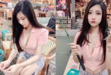 頂扣扣食補！釣蝦場驚見大眼正妹「桃桃兒」，「領口倒嫩乳」比泰國蝦滋補！-德州扑克迷