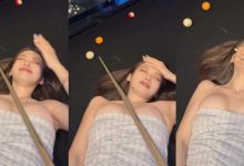 巨乳女神躺桌成為人體架桿器　超穩手感一桿進洞不是問題-德州扑克迷