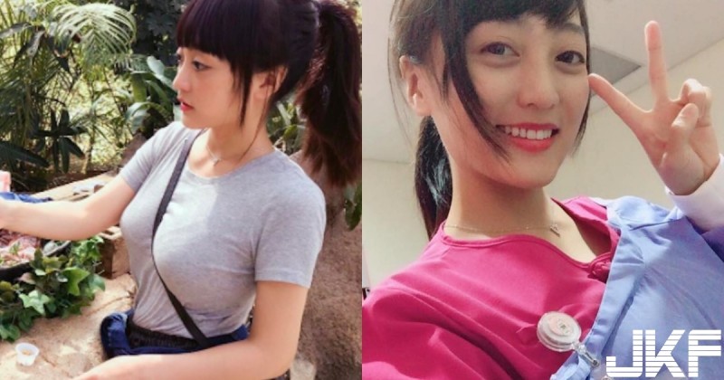 隱乳系正妹！巨奶護理師衣服穿緊緊，背袋直接「摩西分海」洩漏「渾圓飽滿」好身材啦～