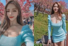 這樣賞花可以嗎？美乳正妹「Dora」低胸洋裝春遊，網友驚呼：長輩快曬傷了吧！-德州扑克迷