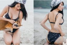 沙灘驚見「爆奶妹玩狗」！比基尼下「渾圓雙球」太豐滿！背影蜜桃臀也沒在客氣啊！-德州扑克迷