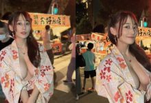 夏天就是要逛祭典!日本妹子浴衣敞開露人字巨乳逛攤販-德州扑克迷