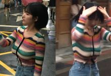 韓國超萌短髮妹挺巨乳來台旅遊　衣服條紋都被撐到變形-德州扑克迷