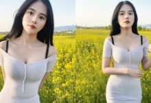 清純正妹「賞花時車頭燈好閃」，「性感的緊身造型」太養眼！-德州扑克迷