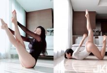 大奶瑜珈騷妹「提肛貼乳韻律服」示範拉筋 高難度「翹屁扭曲身體」讓人看得都硬了-德州扑克迷