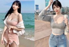 紅唇正妹「海邊散步讓人驚豔」，「火辣低胸背心」讓路人都狂瞄！-德州扑克迷